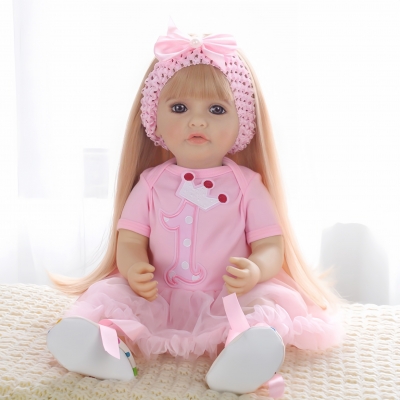 Силиконовая кукла Реборн девочка Оля 55 см, говорящая-1