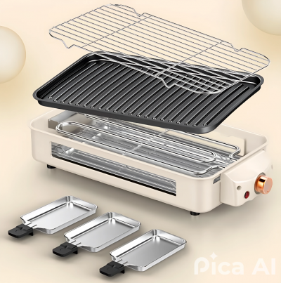 Электрошашлычница компактная для дома FlameFree-2